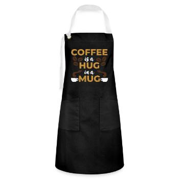 Coffee Espresso Morning Coffee Drinker Americano - Tablier contrasté - noir/blanc - Devant - Zoe (177cm)