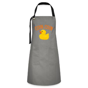 Duck humor naughty duck corner - Artisan Apron - grey/black - Front - Zoe (177cm)