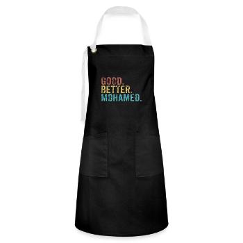 Good better Mohamed - Artisan Apron - black/white - Front - Zoe (177cm)