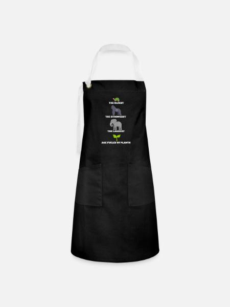 Vegan - Kontrastschürze - Schwarz/Weiß