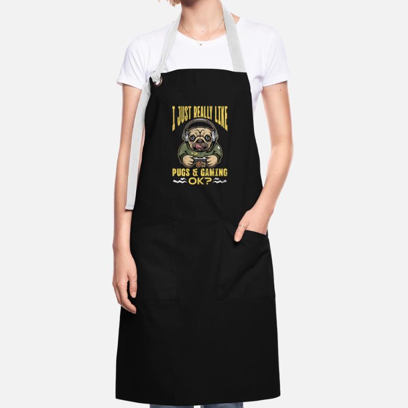 Mops Fartuch z kontrastowymi paskami