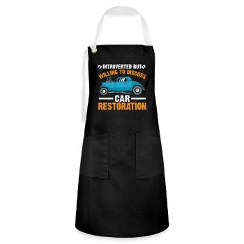 Willing To Discuss Car Restoration - Artisan Apron - black/white - Front - Zoe (177cm)