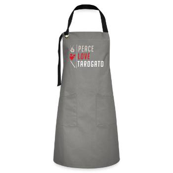 Peace Love Tarogato Musical Instrument - Kontrastschürze - Grau/Schwarz - Vorne - Zoe (177cm)