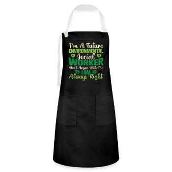 Environmental Social Worker Job Environmentalist - Artisan Apron - black/white - Front - Zoe (177cm)