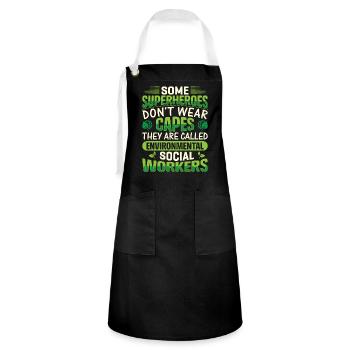 Environmental Social Worker Job Environmentalist - Artisan Apron - black/white - Front - Zoe (177cm)
