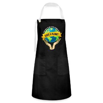 Save A Planet Nature Lover Environnementaliste - Tablier contrasté - noir/blanc - Devant - Zoe (177cm)