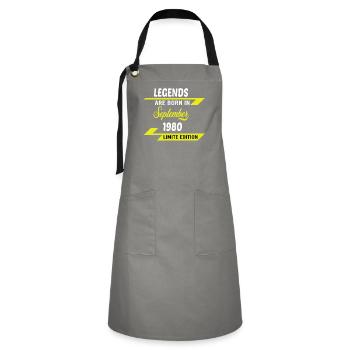 LEGENDS ARE BORN IN 1980 BIRTHDAY GIFT - Artisan Apron - grey/black - Front - Zoe (177cm)