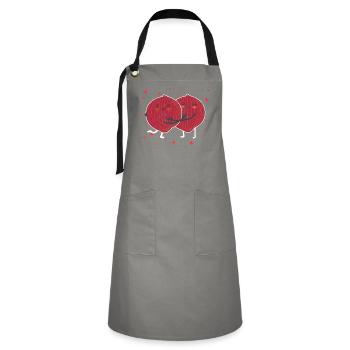 Mignon Oignon Rouge Couple Étreindre Oignon Rouge Légume - Tablier contrasté - gris/noir - Devant - Zoe (177cm)