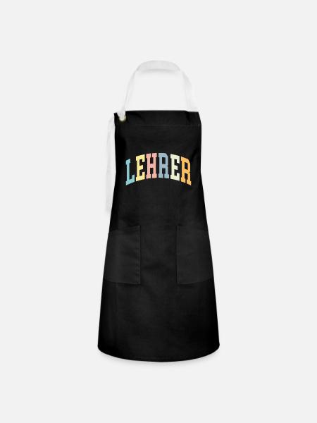 Lehrer - Kontrastschürze - Schwarz/Weiß