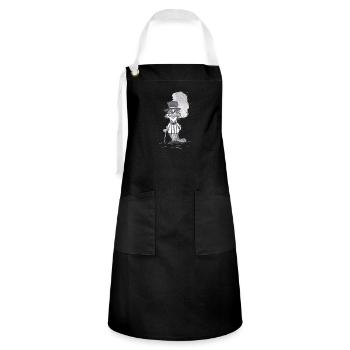 GentleBiber # North German art - Artisan Apron - black/white - Front - Zoe (177cm)