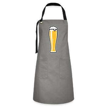 Verre à bière de blé (bière / verre de blé / verre à bière / 3C) - Tablier contrasté - gris/noir - Devant - Zoe (177cm)