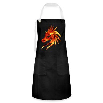 Tête de dragon - Tablier contrasté - noir/blanc - Devant - Zoe (177cm)