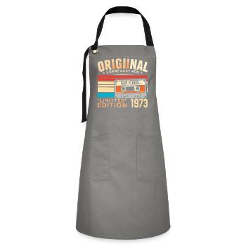 Original 1973, Legendary since 1973 Vintage 1973 - Artisan Apron - grey/black - Front - Zoe (177cm)