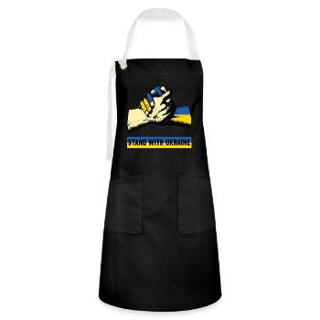 stand with ukraine Fist Ukrainer - Artisan Apron - black/white - Front - Zoe (177cm)