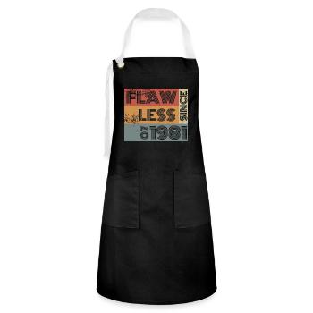 44. Birthday Flawless since 07/1981 - Artisan Apron - black/white - Front - Zoe (177cm)