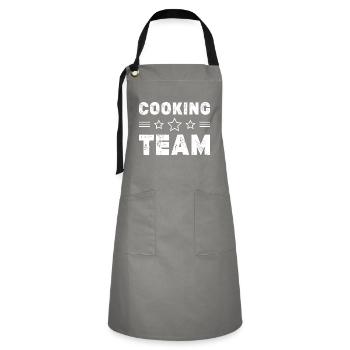 Équipe de cuisine - Tablier contrasté - gris/noir - Devant - Zoe (177cm)
