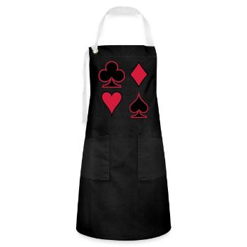 Poker Deck Dealer Trumpf Spielkarten Skat Canasta - Kontrastschürze - Schwarz/Weiß - Vorne - Zoe (177cm)