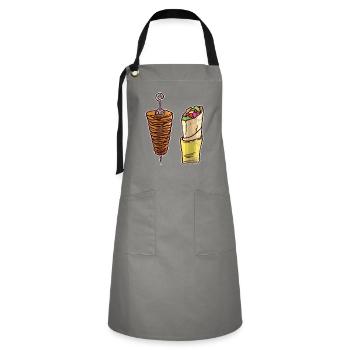 Doner kebab restaurant food gift - Artisan Apron - grey/black - Front - Zoe (177cm)