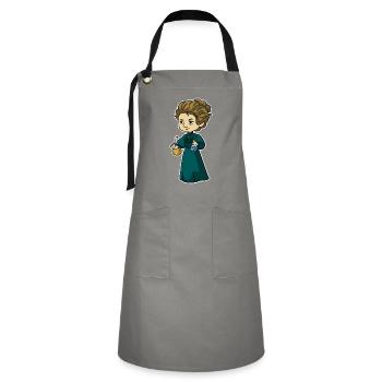 Marie Curie - Artisan Apron - grey/black - Front - Zoe (177cm)