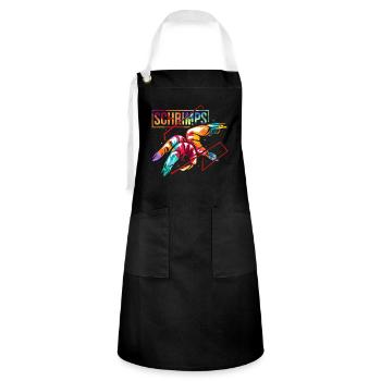 Garnelen Geschenk - Kontrastschürze - Schwarz/Weiß - Vorne - Zoe (177cm)