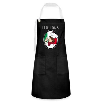 italien - Tablier contrasté - noir/blanc - Devant - Zoe (177cm)