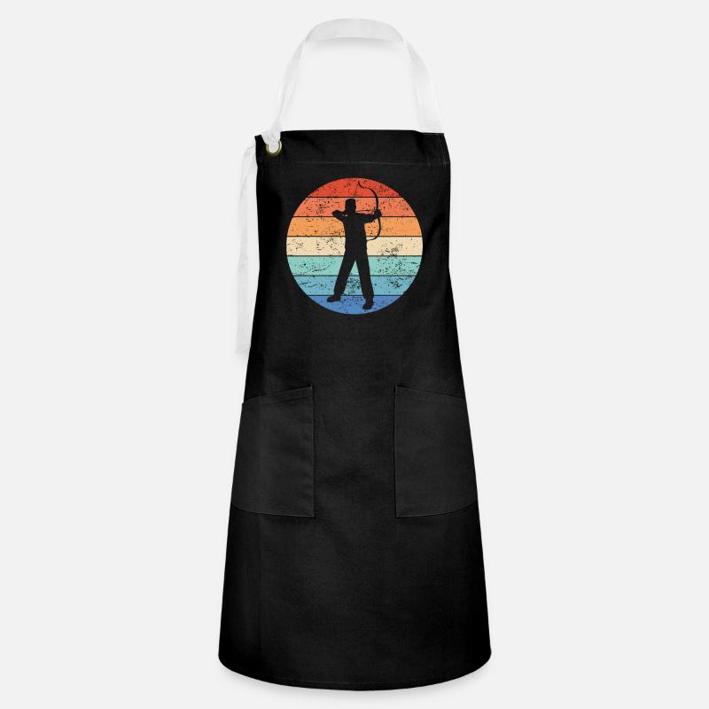 Archery Archery Archery Archery Gift - Artisan Apron - black/white