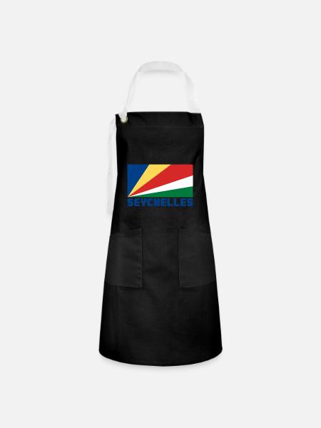 Seychellen - Kontrastschürze - Schwarz/Weiß