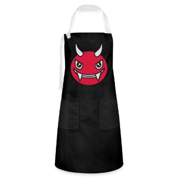 Devil Monster Design Face - Artisan Apron - black/white - Front - Zoe (177cm)