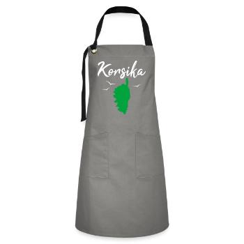 Corsica Island Map France Holiday Gift - Artisan Apron - grey/black - Front - Zoe (177cm)