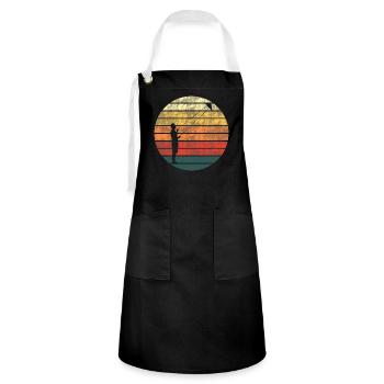 Drachenfliegen Drachensteigen Retro Geschenk - Kontrastschürze - Schwarz/Weiß - Vorne - Zoe (177cm)