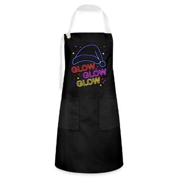 Glow Glow Glow Glowing Santa Hat - Artisan Apron - black/white - Front - Zoe (177cm)