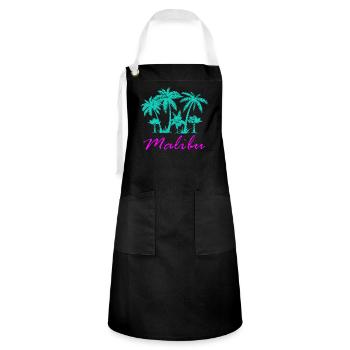 Neon Malibu Tropical Night Pure Exotic - Artisan Apron - black/white - Front - Zoe (177cm)