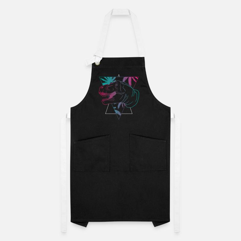 T-Rex Neon Triangle Artwork Gift Artisan Apron