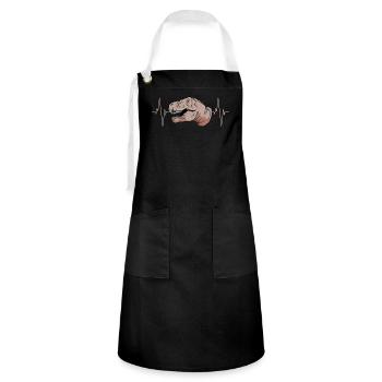T-Rex Heartbeat cadeau primitif - Tablier contrasté - noir/blanc - Devant - Zoe (177cm)