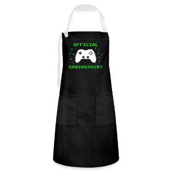 Gamer’s Paradise : Jeu sans limites - Tablier contrasté - noir/blanc - Devant - Zoe (177cm)
