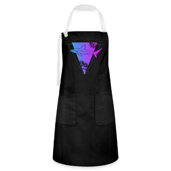 Tiefsee Triangel Hai Mystik Geschenk - Kontrastschürze - Schwarz/Weiß - Vorne - Zoe (177cm)