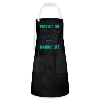 Sagittarius Marine Life Ocean Awareness - Artisan Apron - black/white - Front - Zoe (177cm)