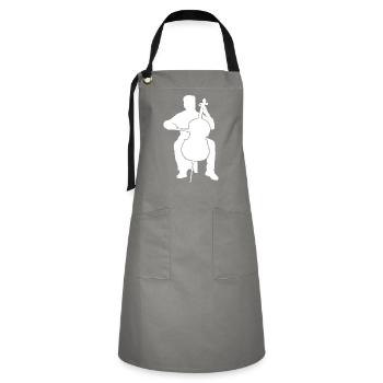 Double Bass Sound Deep String Magic - Artisan Apron - grey/black - Front - Zoe (177cm)