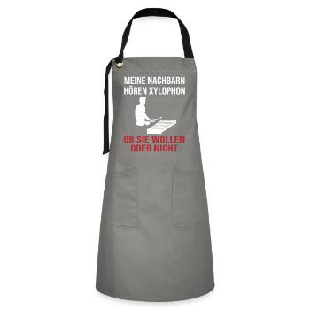 Xylophone Sounds for the Neighbors Gift - Artisan Apron - grey/black - Front - Zoe (177cm)