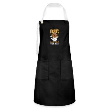 Cookies In My Milk I Think Of You Funny Introvert - Artisan Apron - black/white - Front - Zoe (177cm)