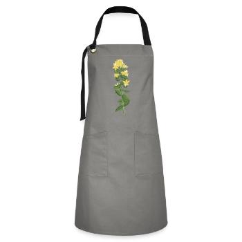 Yellow St. John's wort - Artisan Apron - grey/black - Front - Zoe (177cm)