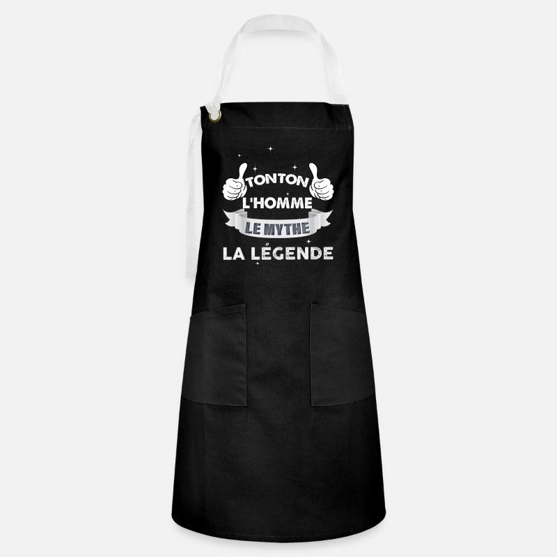 Uncle the man Humor idea Gift Toton Legend - Artisan Apron - black/white