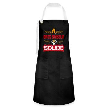 cadeau beauf marrant gros baiseur solide spartiate - Tablier contrasté - noir/blanc - Devant - Zoe (177cm)