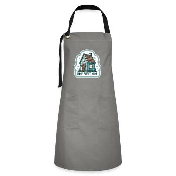 Home Sweet Home - House Illustration - Artisan Apron - grey/black - Front - Zoe (177cm)