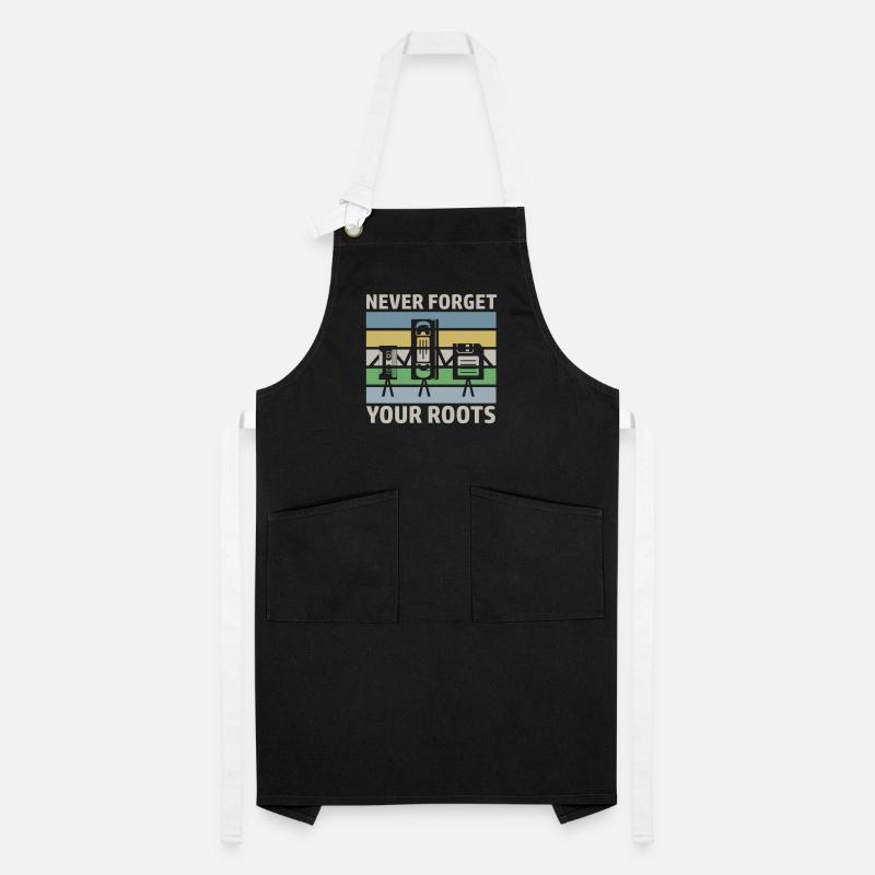 Retro saying technology VHS audio cassette floppy disk Artisan Apron