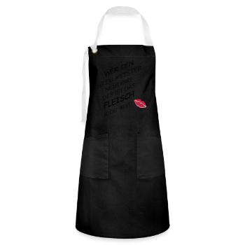 Fleisch nicht wert - Kontrastschürze - Schwarz/Weiß - Vorne - Zoe (177cm)