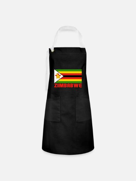 Simbabwe - Kontrastschürze - Schwarz/Weiß