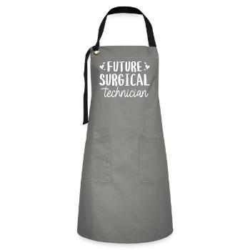 Futur Technicien En Chirurgie - Tablier contrasté - gris/noir - Devant - Zoe (177cm)
