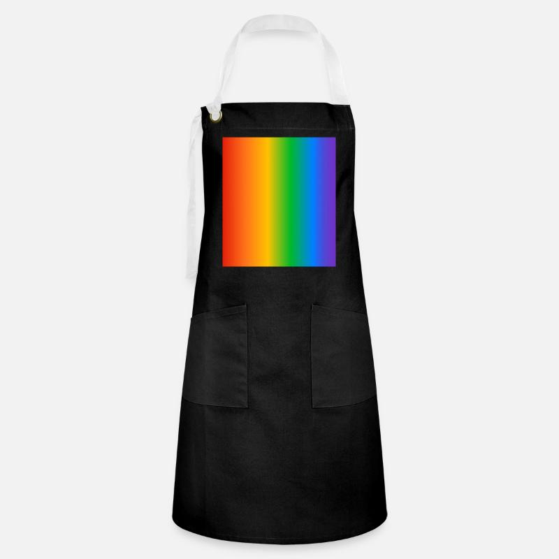 Couleurs des dégradés de l’arc-en-ciel - Tablier contrasté - noir/blanc