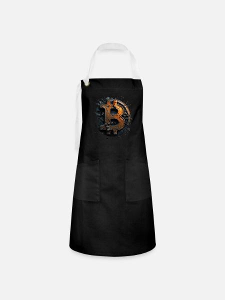 Bitcoin Design für BTC Fans - Kontrastschürze - Schwarz/Weiß